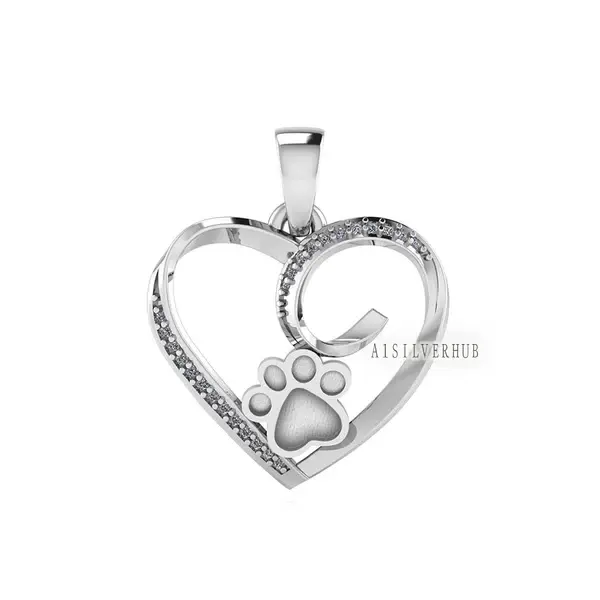 Thumbnail: Pawprint Heart Necklace