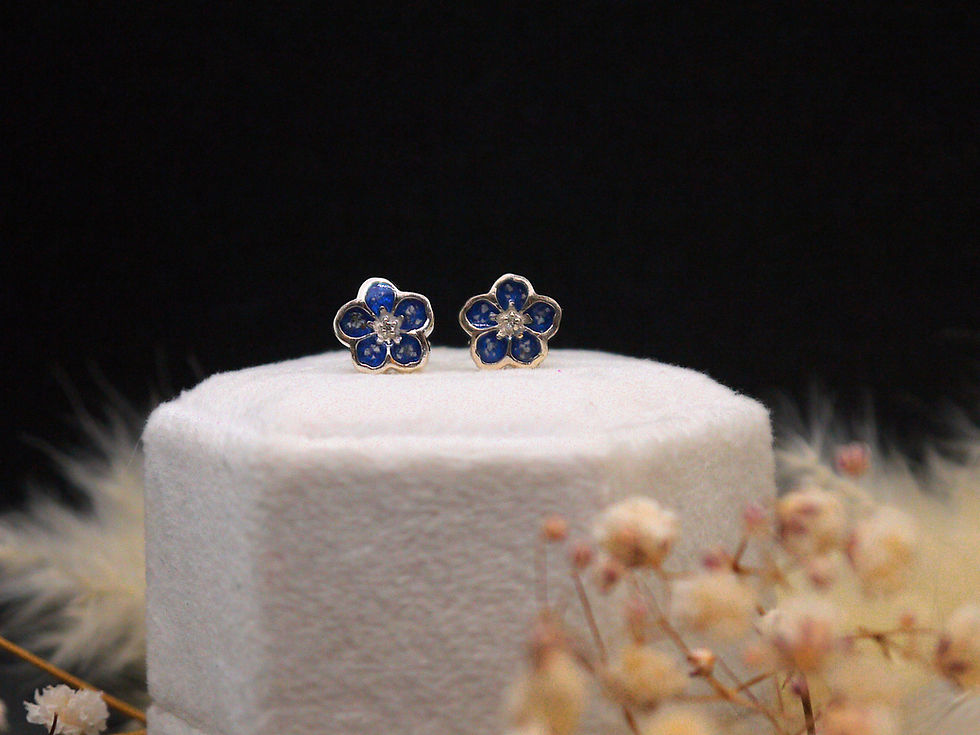 Thumbnail: Small Forget-me-not Stud Earrings