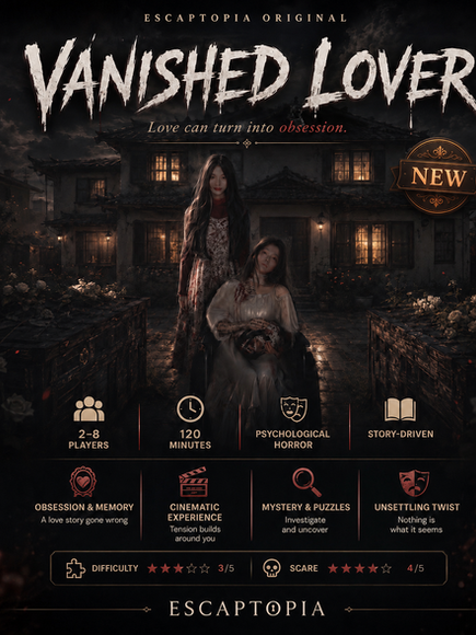 Vanished Lover psychological horror escape room at Escaptopia in Richmond Hill