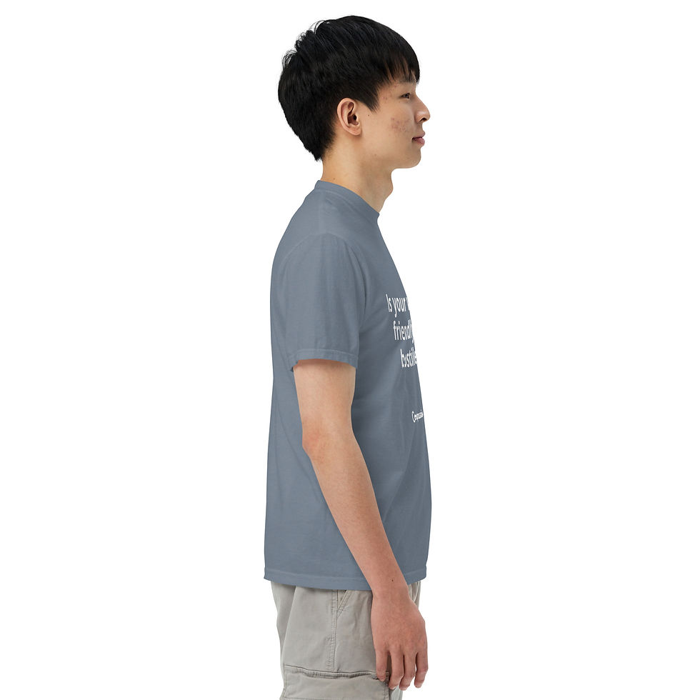 Thumbnail: Is Your World Friendly Or Hostile Unisex Garment-Dyed Heavyweight T-Shirt