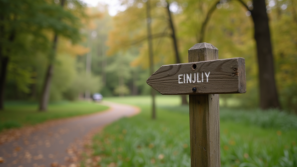 Close-up view of a nature trail signpost in a family-friendly park