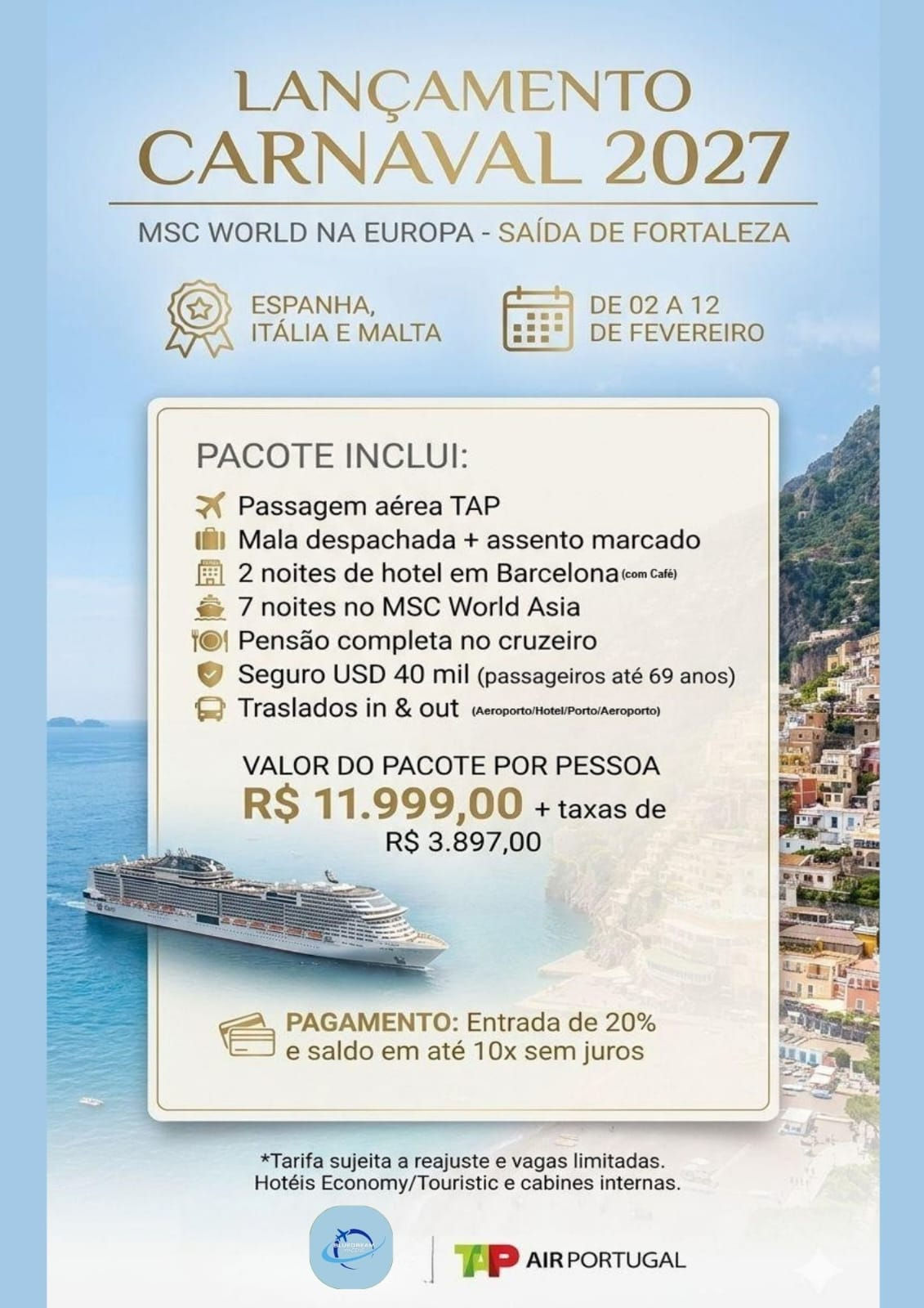 CARNAVAL 2027 - MSC WORLD ASIA NA EUROPA
