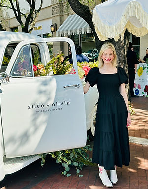 Emily, owner, at Alice & Olivia in Highland Park Village for an on-site event