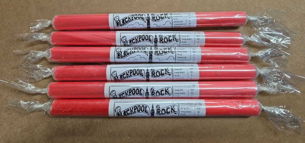 Thumbnail: Sticks of Pink Mint Flavoured Blackpool Rock Sticks