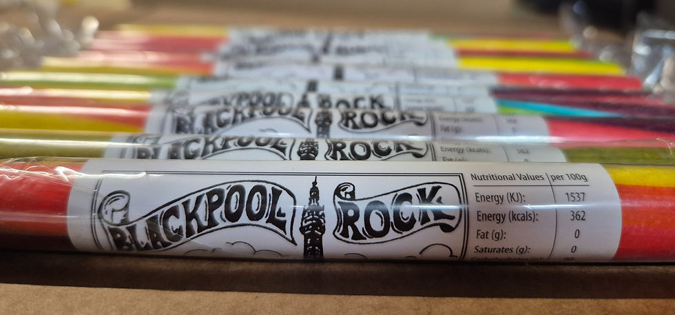 Thumbnail: Sticks of Fruit rainbow Blackpool rock