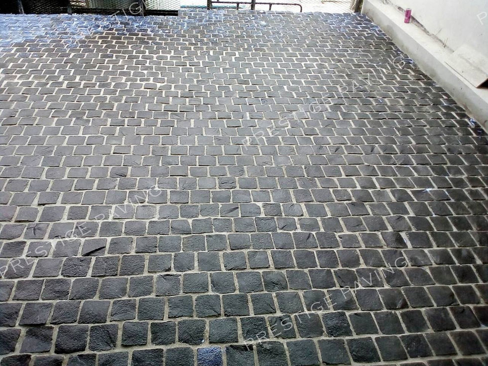 Thumbnail: Black Basalt Cobblestone Cube 10x10CM [PP-CU-013]
