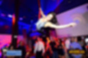 McKinley Campos performng on aerial silks at Havana Nightclub in Atlanta