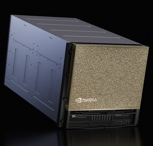 B300 GPU 8장이 탑재된 DGX B300 GPU 서버 전면 이미지