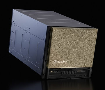 B300 GPU 8장이 탑재된 NVIDIA DGX B300 GPU 서버 전면 이미지