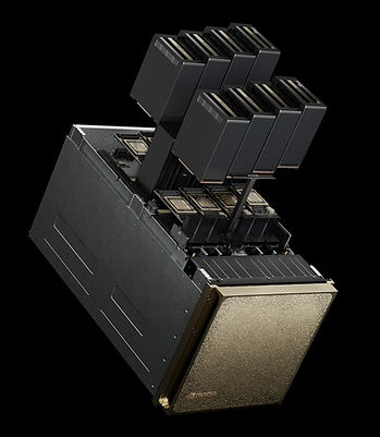 B200 GPU 8장이 탑재된 NVIDIA DGX B200 GPU 서버 전면 이미지