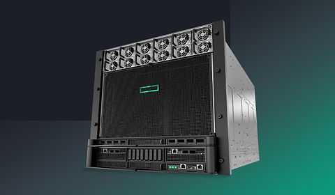NVIDIA GPU를 탑재할 수 있는 HPE XD690 서버 전면 이미지
