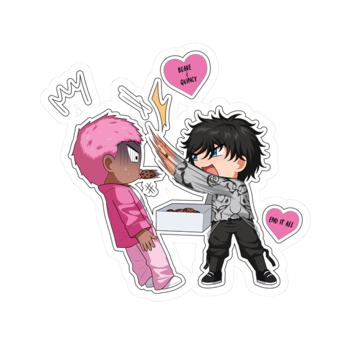Quincy and Blake Chibi Kiss-Cut Stickers 