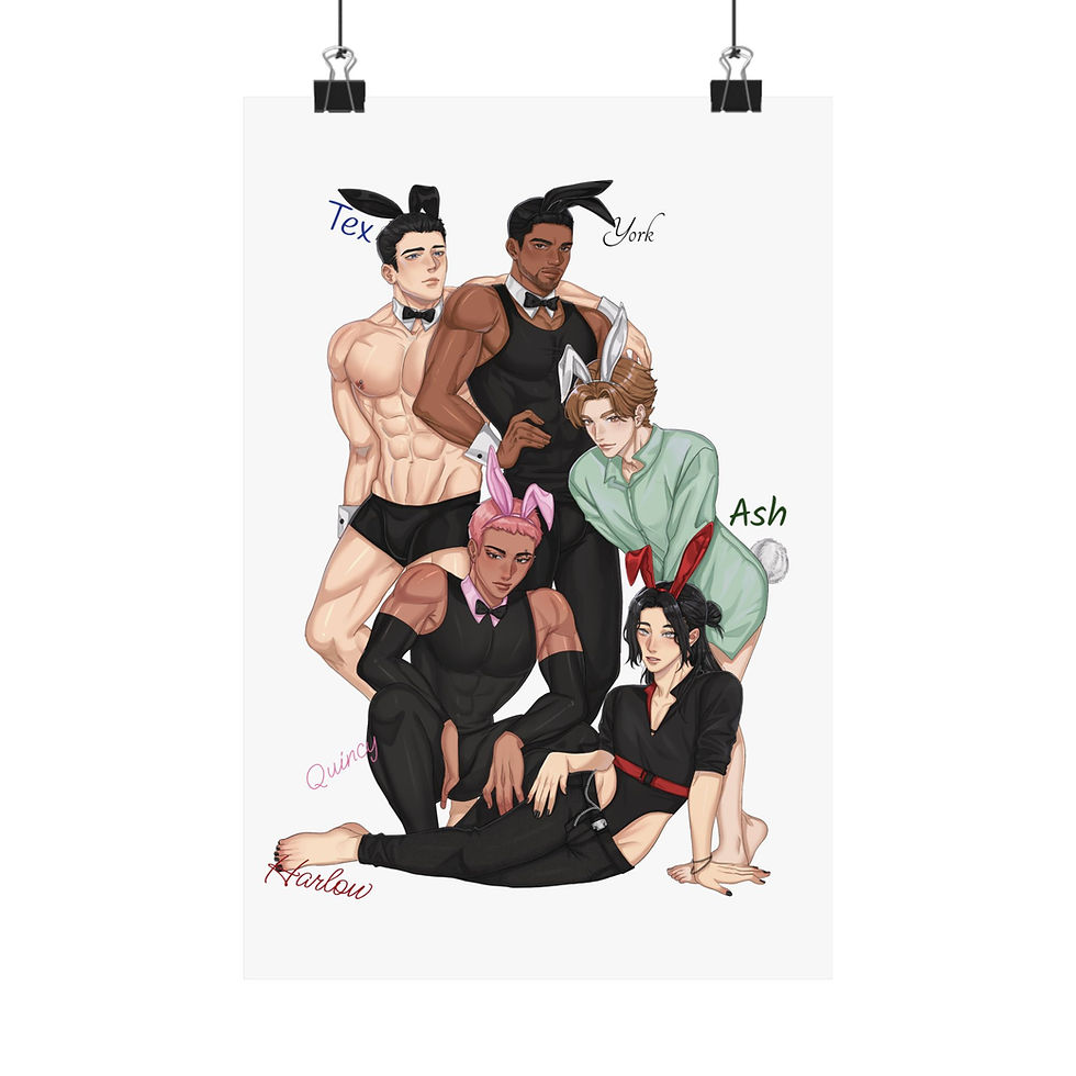 Thumbnail: Husbands(wives) of the Vitale Family bunny themed Edgy Satin Art Poster 