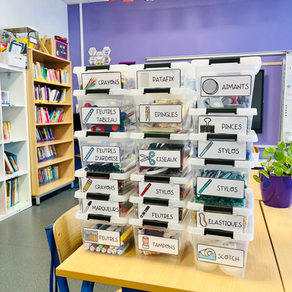 Etiquettes de rangement matériel de classe