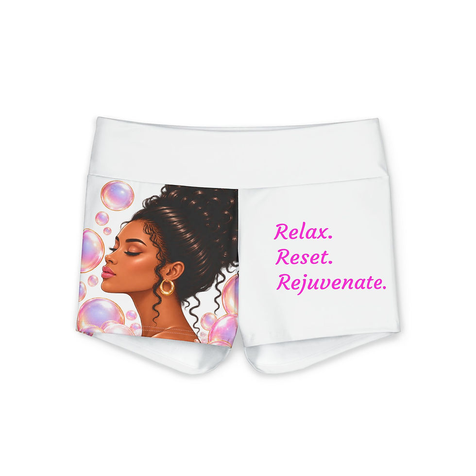Thumbnail: Pajama Shorts — Relax. Reset. Rejuvenate. Pink Bubbles 
