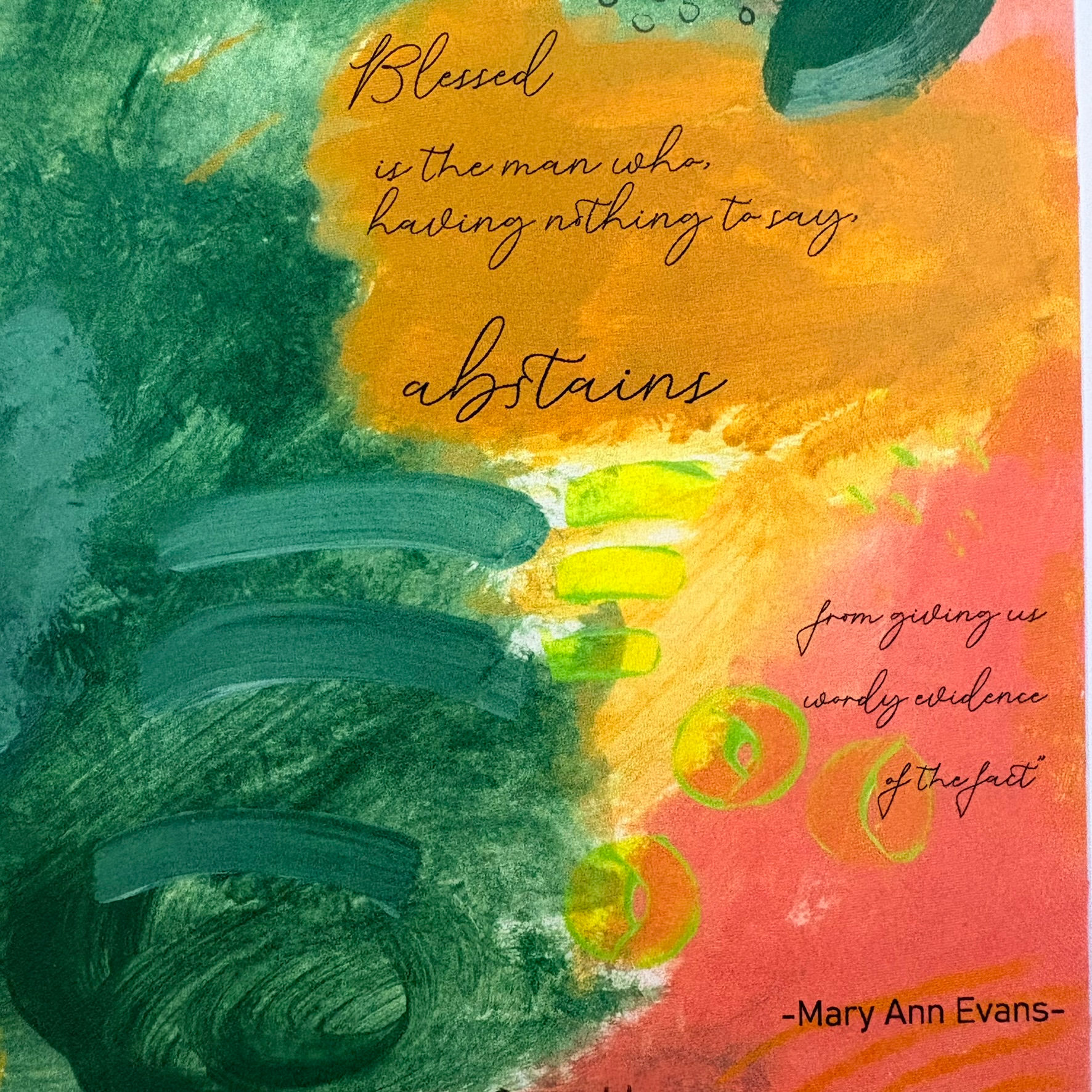 Not-so-subtle A4 print "Blessed is the man..."