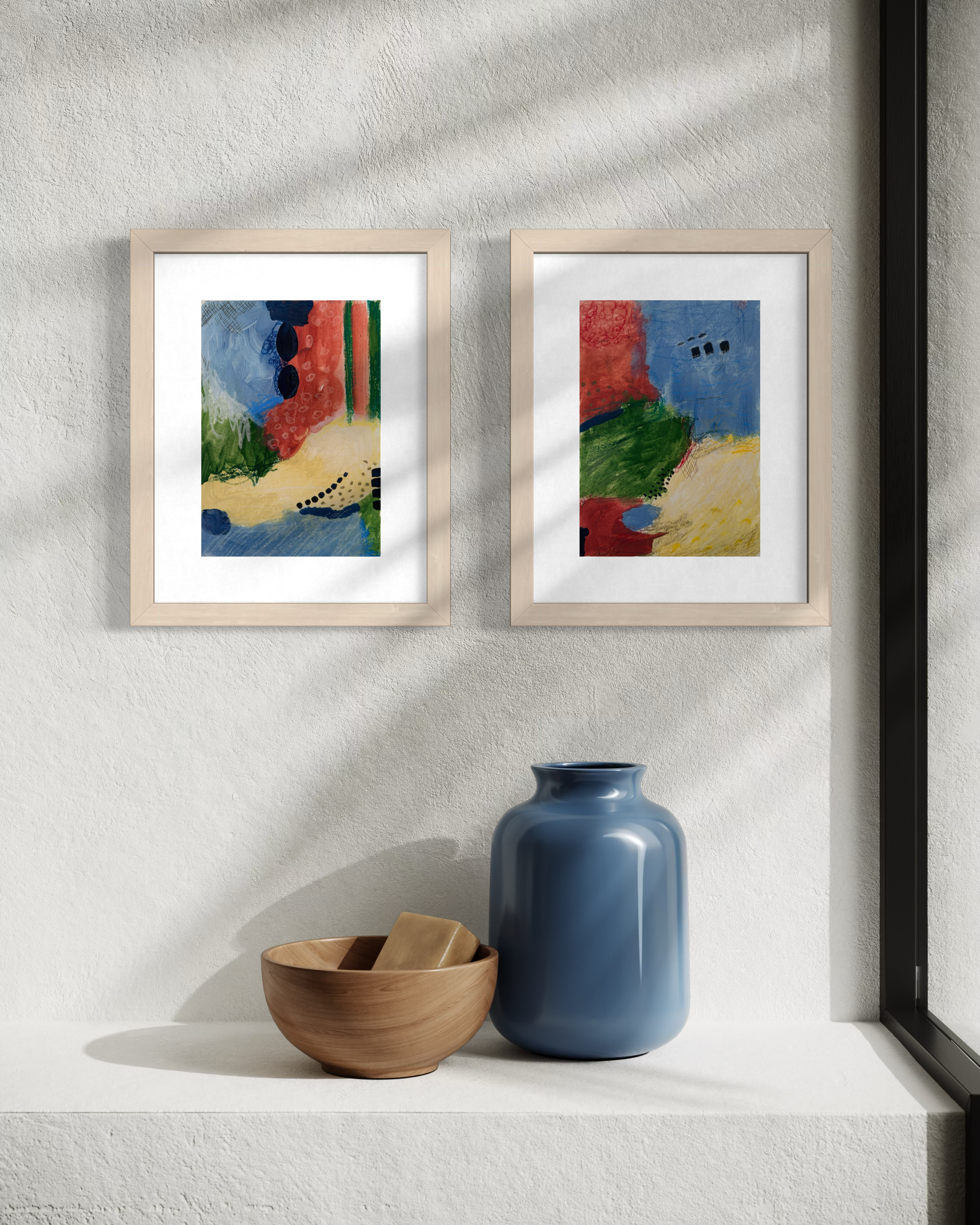 A5 set - Fine Art Prints - A5 Pair "When it rains, it pours"