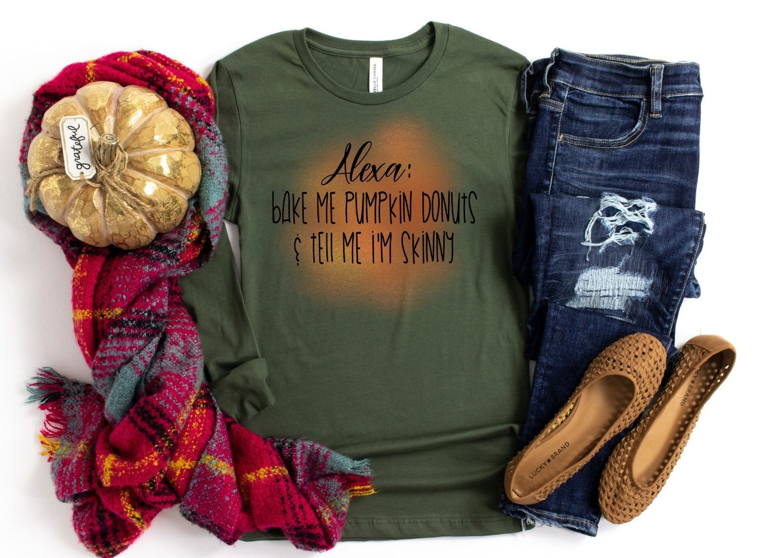 Alexa Bake Me Pumpkin Donuts Long Sleeve Tee