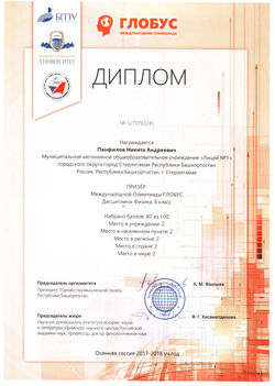 бгпу диплом Панфилов