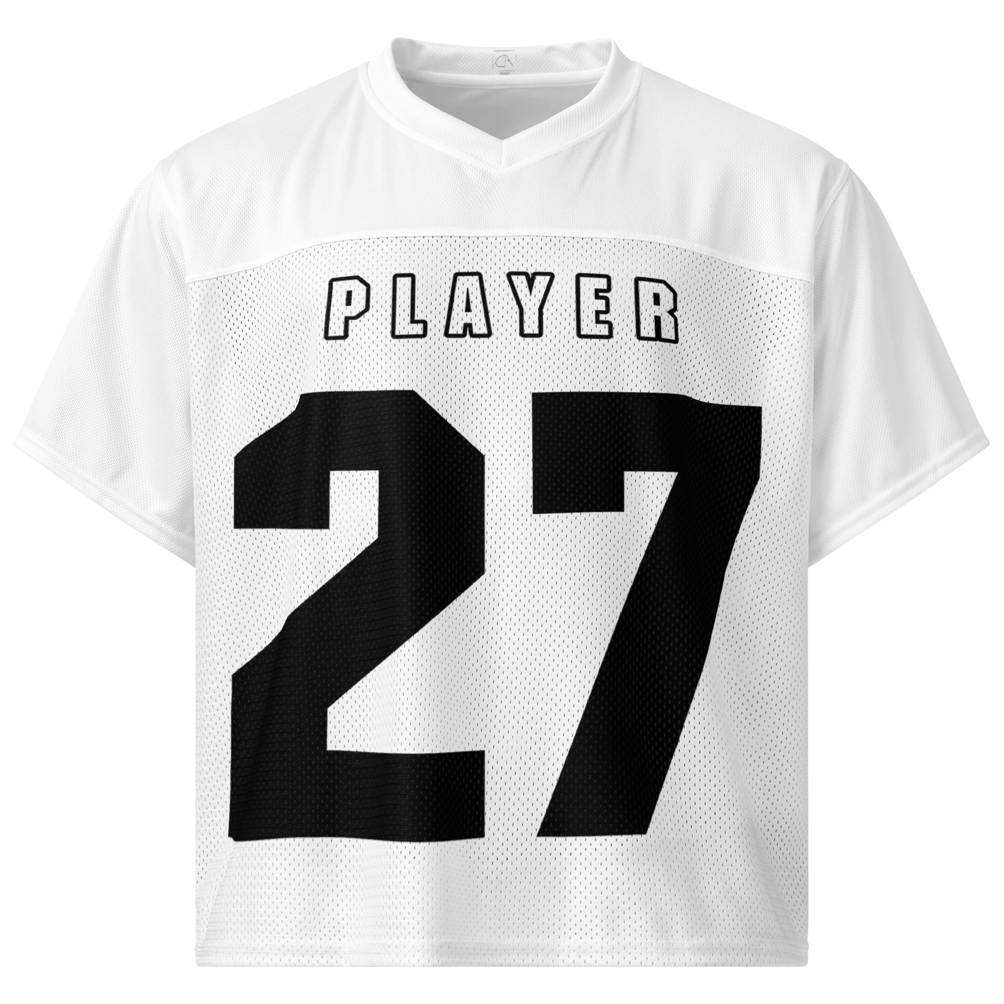 Player 27 Boxy football jersey (White Black Variant)