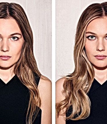 Before & After hair contouring colour