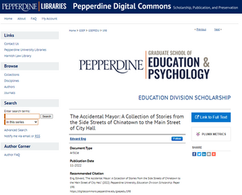 Pepperdine Digital Commons (Scholarship, Publication, and Preservation) Published