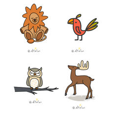 Esempio di illustrazioni D.tales con animali