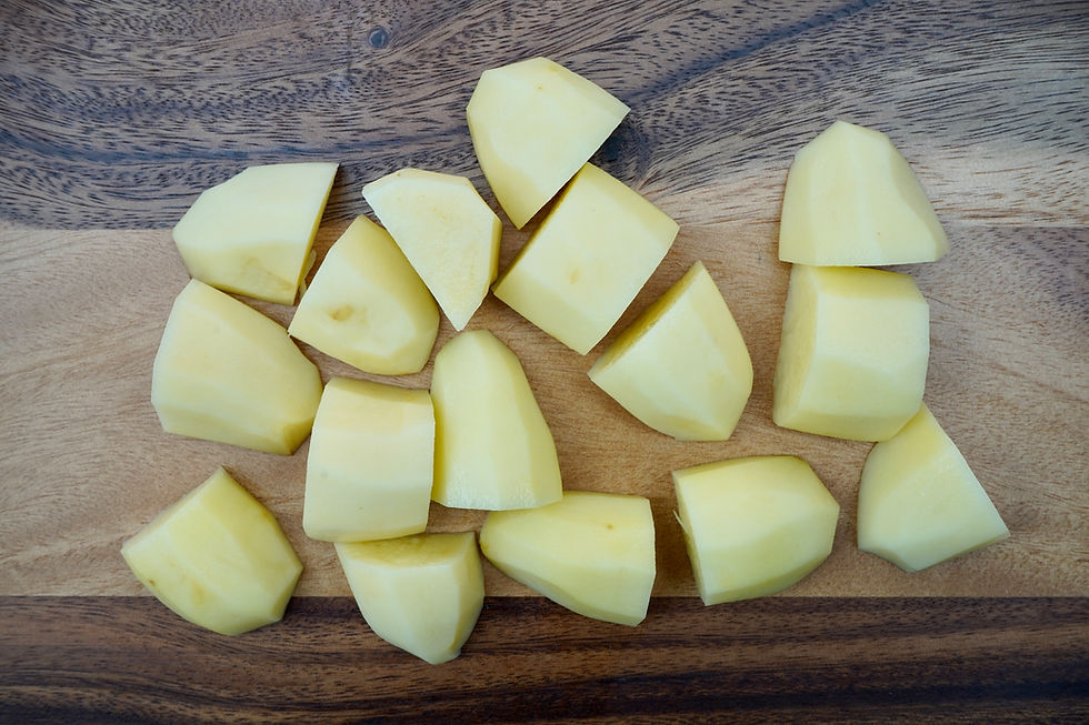 Potato preparation for bezelye yahni 