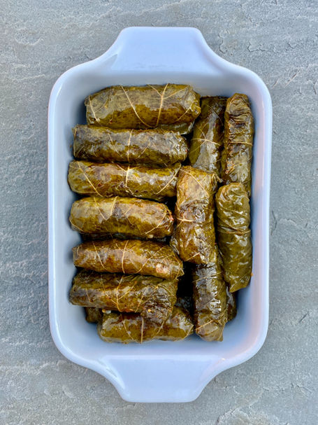 Yalancı dolma (rice stuffed vine leaves)