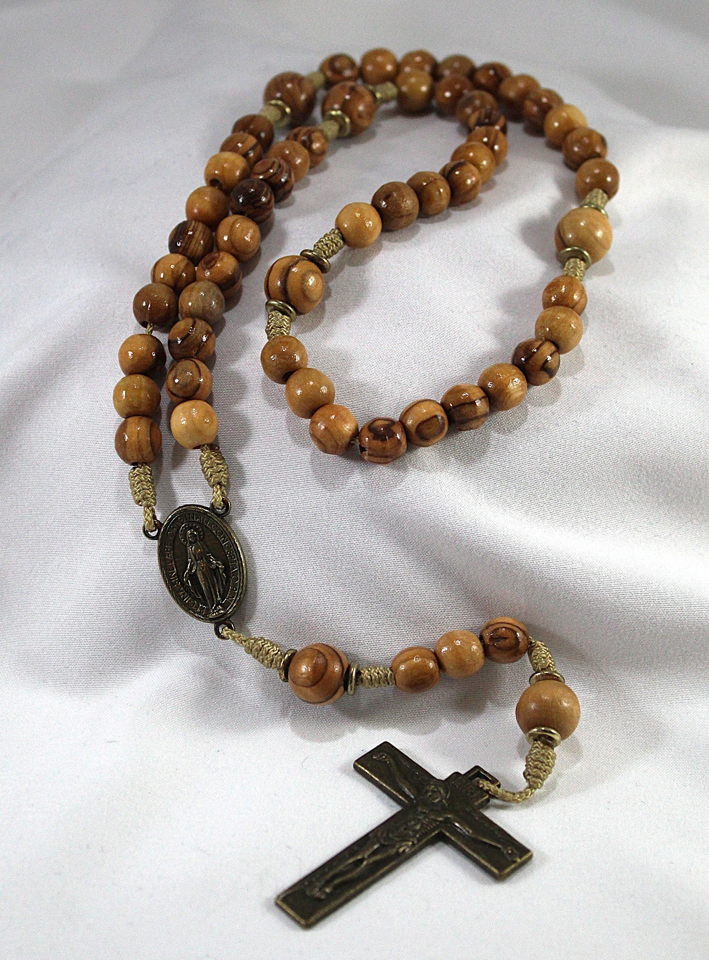 Olivewood Rosary with Miraculous Medal