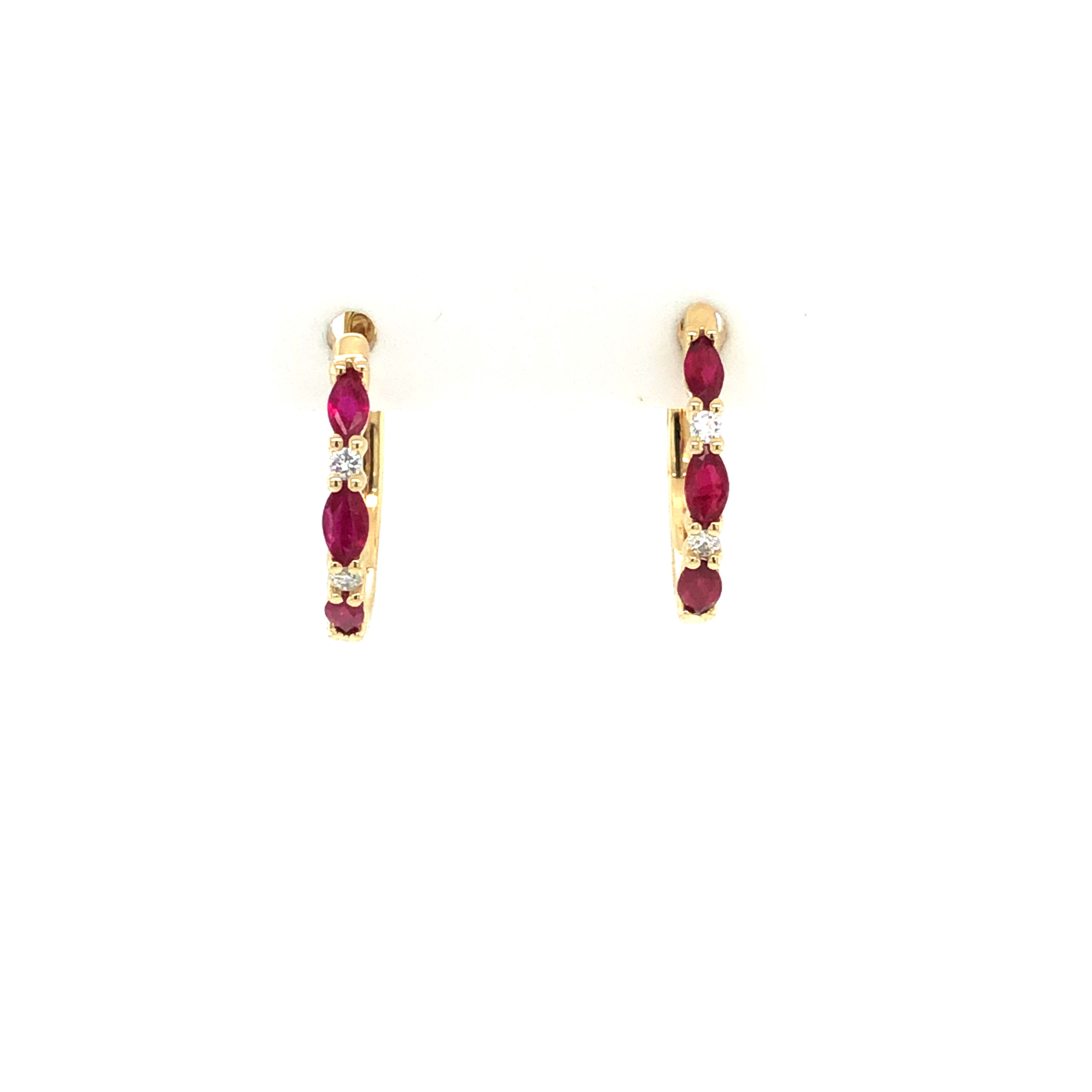Ruby Huggie Hoops