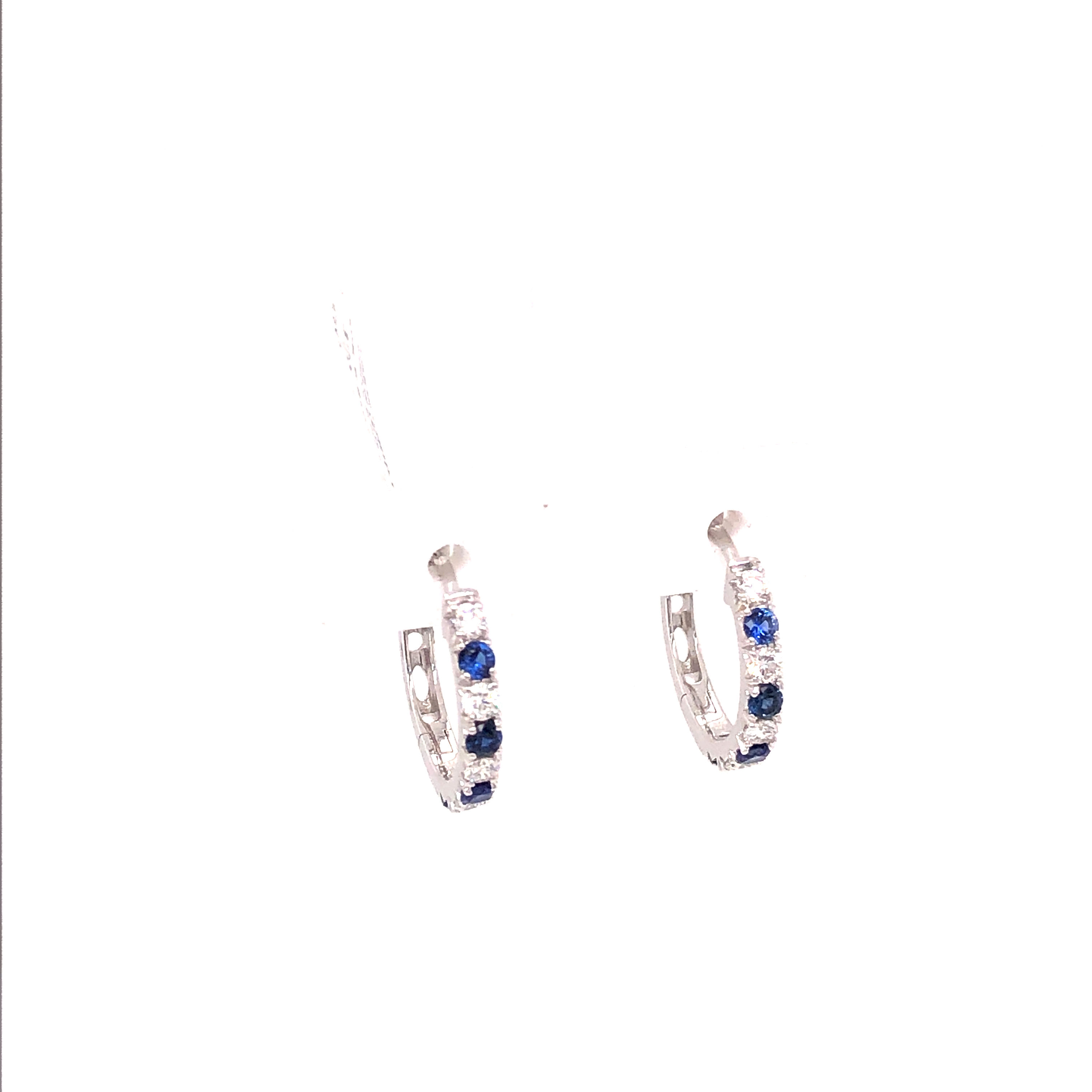 Sapphire and Diamond Hoop Earrings