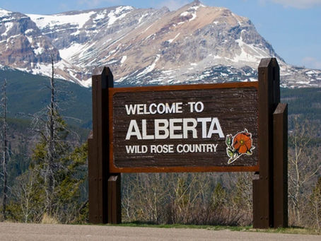 Alberta sign in Canadian Rockies