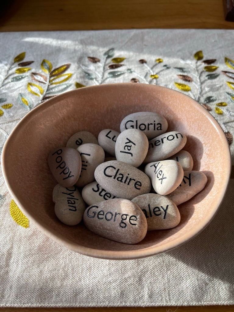 stones with engraved names