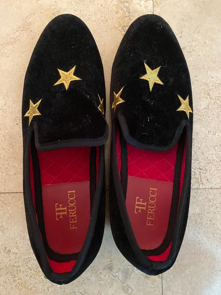 Thumbnail: Ferucci Men Black Velvet Slippers