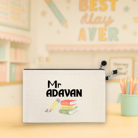 Personalised teacher pencil case with name end of term thank you gift