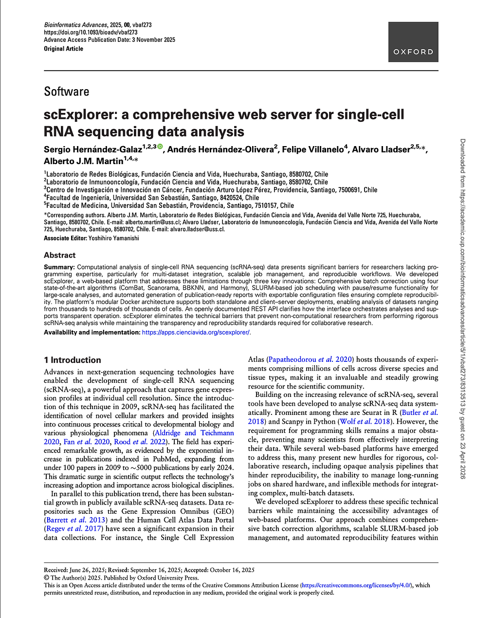 scExplorer: A Comprehensive Web Server for Single-Cell RNA Sequencing Data Analysis