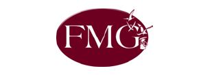 FMG logo in a maroon oval with bird icon