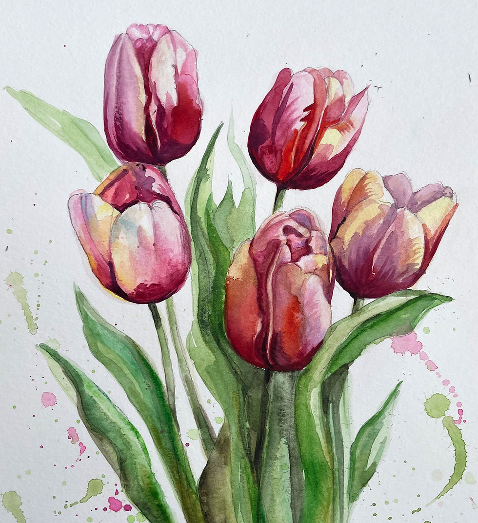 Autorska ilustracja botaniczna, namalowana akwarelą