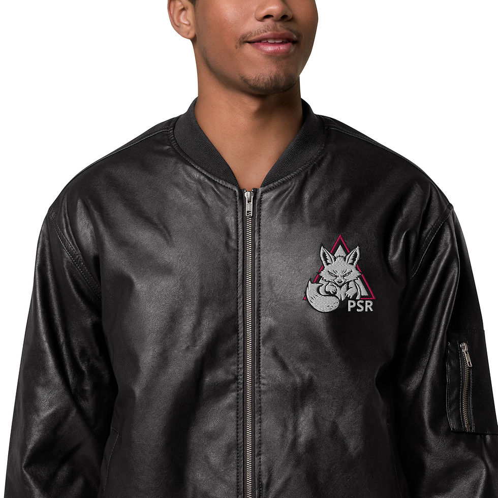 Thumbnail: Black Noir Chibi Faux Leather Bomber Jacket