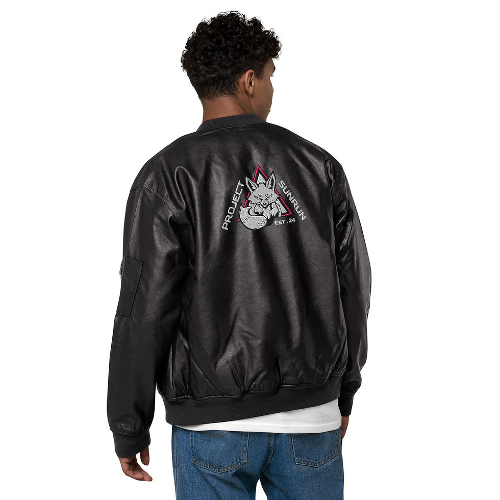 Thumbnail: Black Noir Chibi Faux Leather Bomber Jacket
