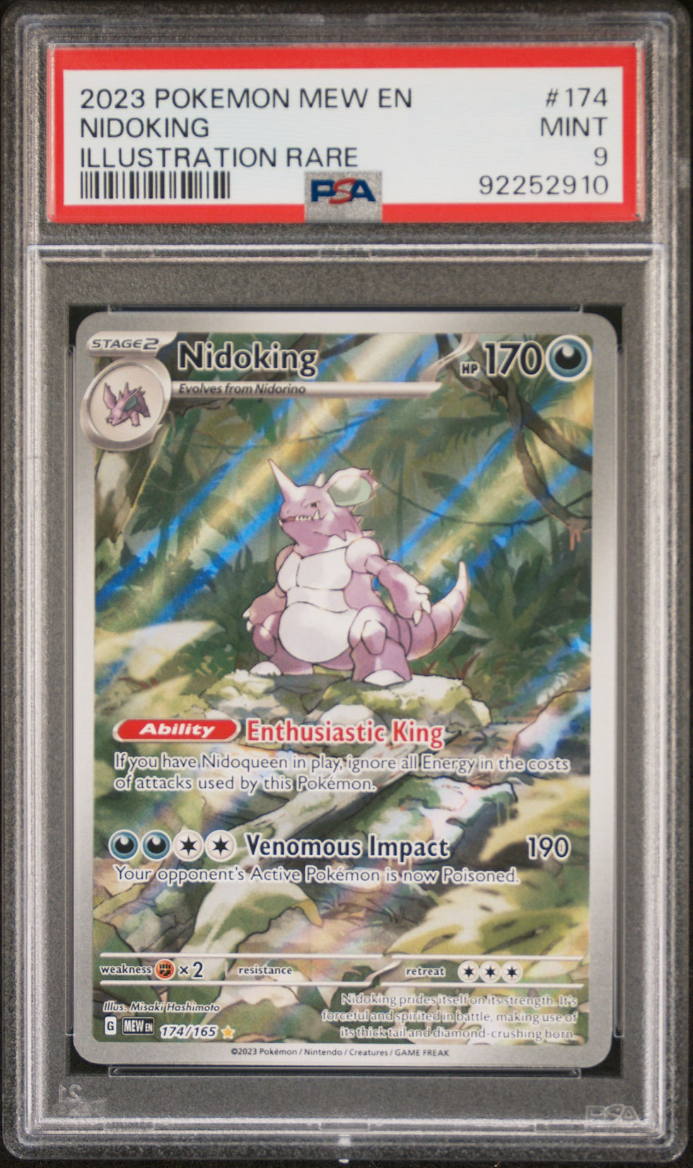 2023 POKEMON EN-151 174 NIDOKING ILLUSTRATION RARE PSA 9