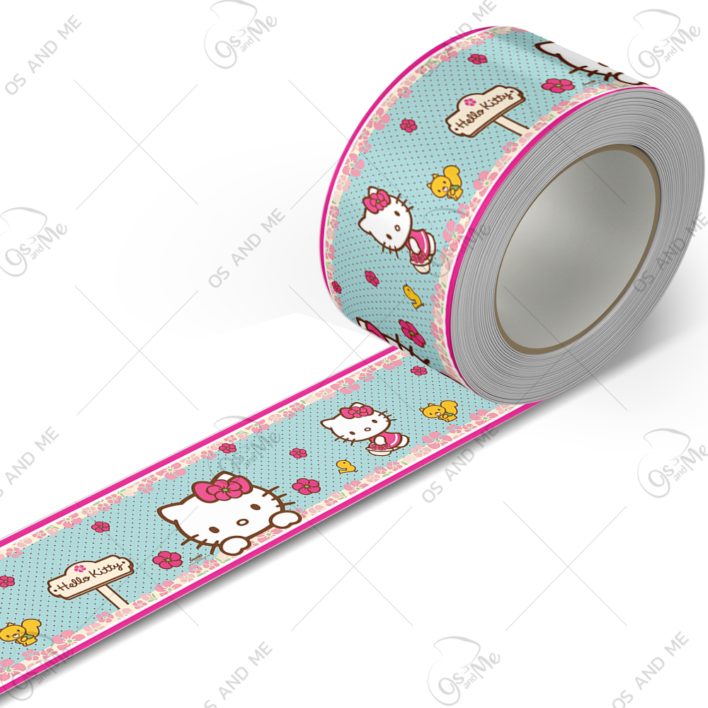 Cenefa Hello Kitty con florecitas