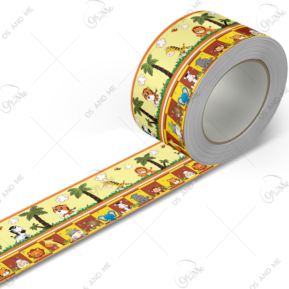 Cenefa Safari con cuadros rojos