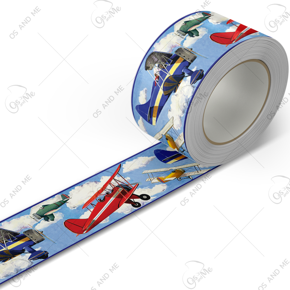 Cenefa Aviones retro azul