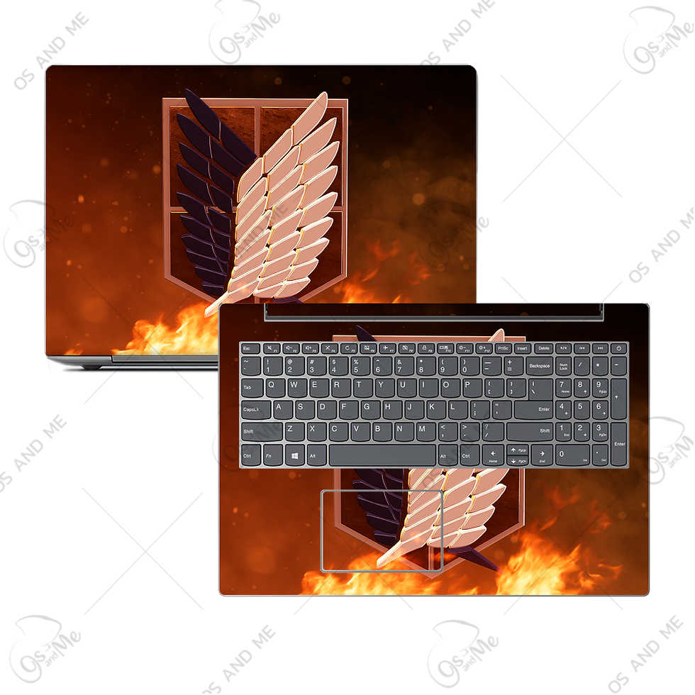 Miniatura: Skin laptop ataque a los titanes logo en fuego