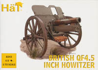 HAT Models, British QF 4.5 Inch Howitzer, HAT 8243, 1/72 Scale, (3 x Howitzer),