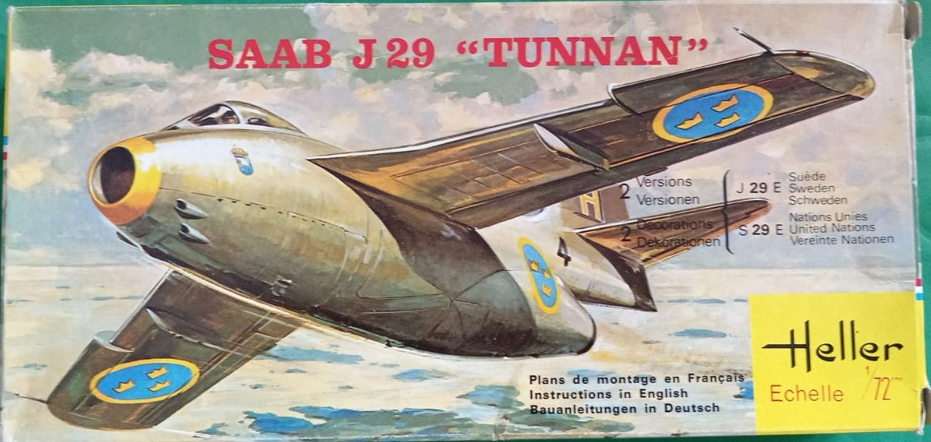 Heller Models, SAAB Tunnan J-29 Vintage 1976, HEL260, 1:72 Scale,