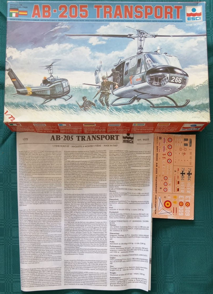 Thumbnail: ESCI Models, AB-205 Transport, ESCI 9005, 1/72 Scale,