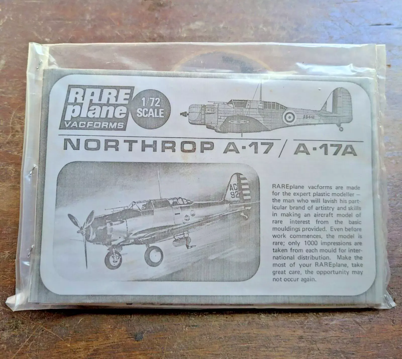 Rare Plane, VINTAGE NORTHROP A-17  A-17A AC-FORMED MODEL AIRCRAFT KIT-172